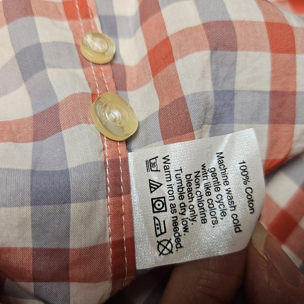 J.Crew Button Down Mens M Gingham Light Weight Shirt Long Sleeve Plaid Cotton - Picture 10 of 14